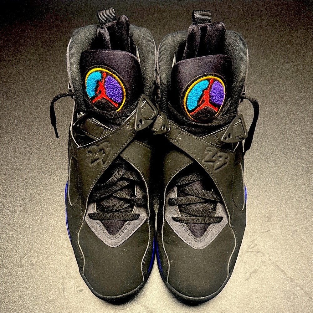 Air Jordan 8 Retro Men’s size 12-Black/Bright Concord/Aqua Tone